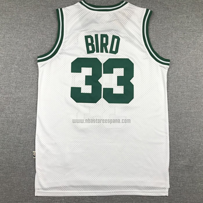 Camiseta Boston Celtics Larry Bird NO 33 Hardwood Classics Throwback Blanco